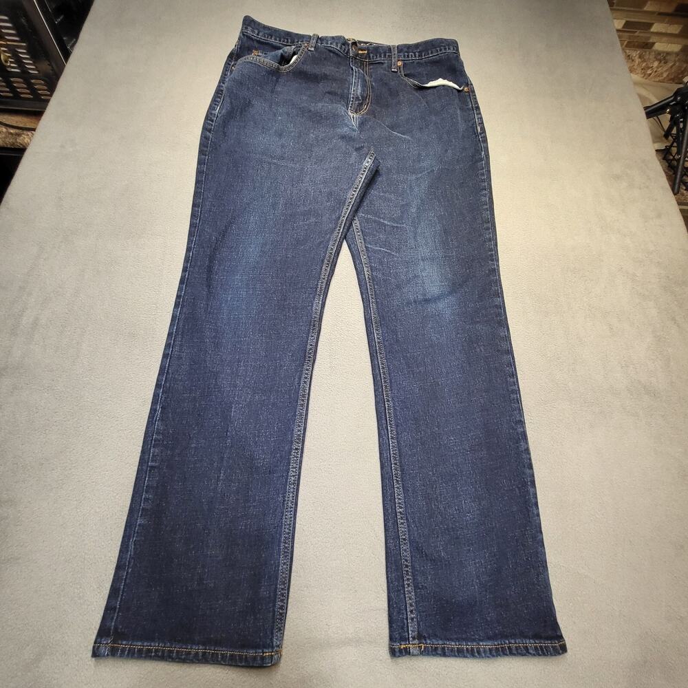 Old Navy Jeans Mens 37x31 Blue Athletic Straight Leg Distressed Denim